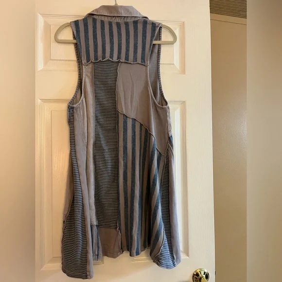 Free People sleeveless dress, gray/blue, size S, 34” long, NWT - Picture 4 of 8